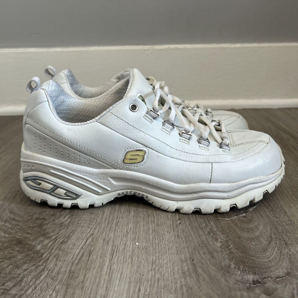 Skechers Premium Sport D Lites Shoes Womens 10 White Athletic Sneakers 1728